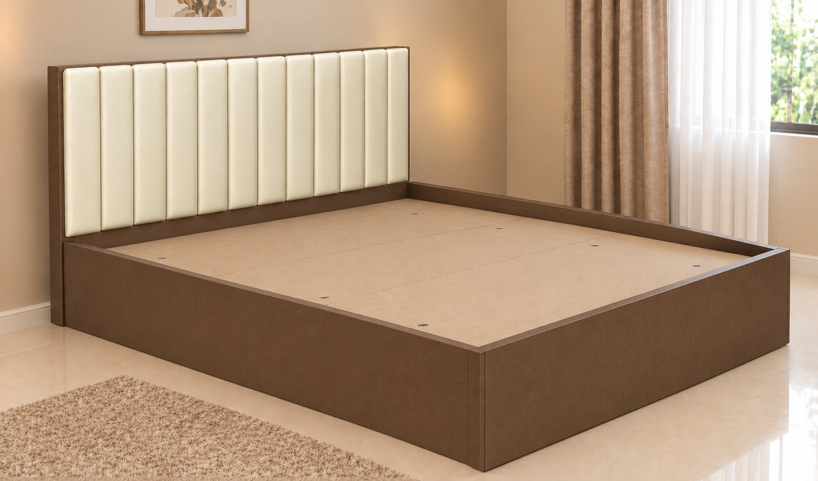 Classic King Size Shissoo Laminated Bed thumbnail 2